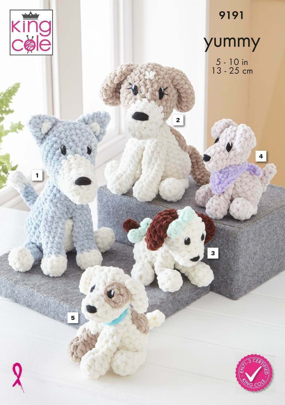 King Cole 9191 Dogs in Yummy and Dolly mix DK Leaflet