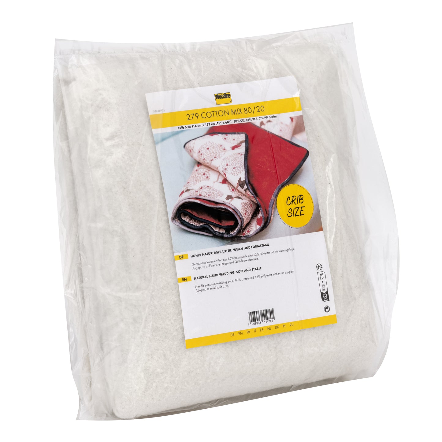 Batting Cotton 279: Mix 80/20: Pre-Pack: Crib Size