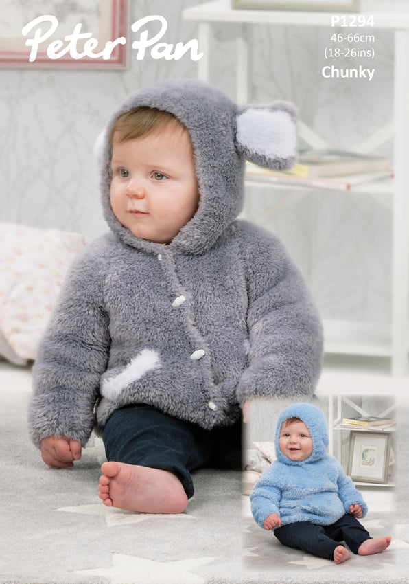 Peter Pan P1294 Hooded Sweater and Jacket in Precious Chunky Leaflet