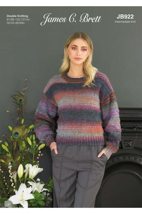 James C Brett JB922 Sweater in Emotions DK Leaflet