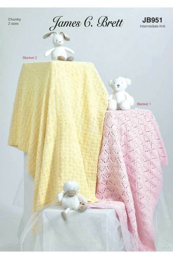 James C Brett 951 Blankets in Flutterby Chunky leaflet