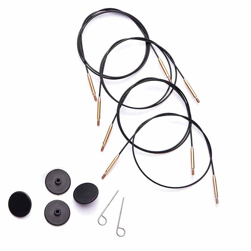 Knit Pro 360° Swivel Interchangeable Black/Matte Gold: 150cm/60"