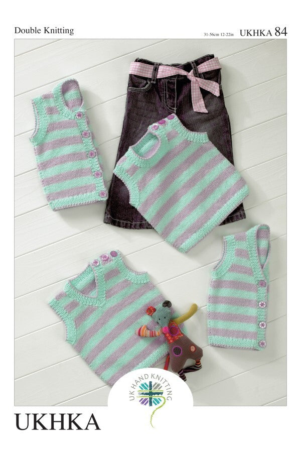 UKHKA 84 Baby Waistcoats & Slipovers in DK 84 Leaflet