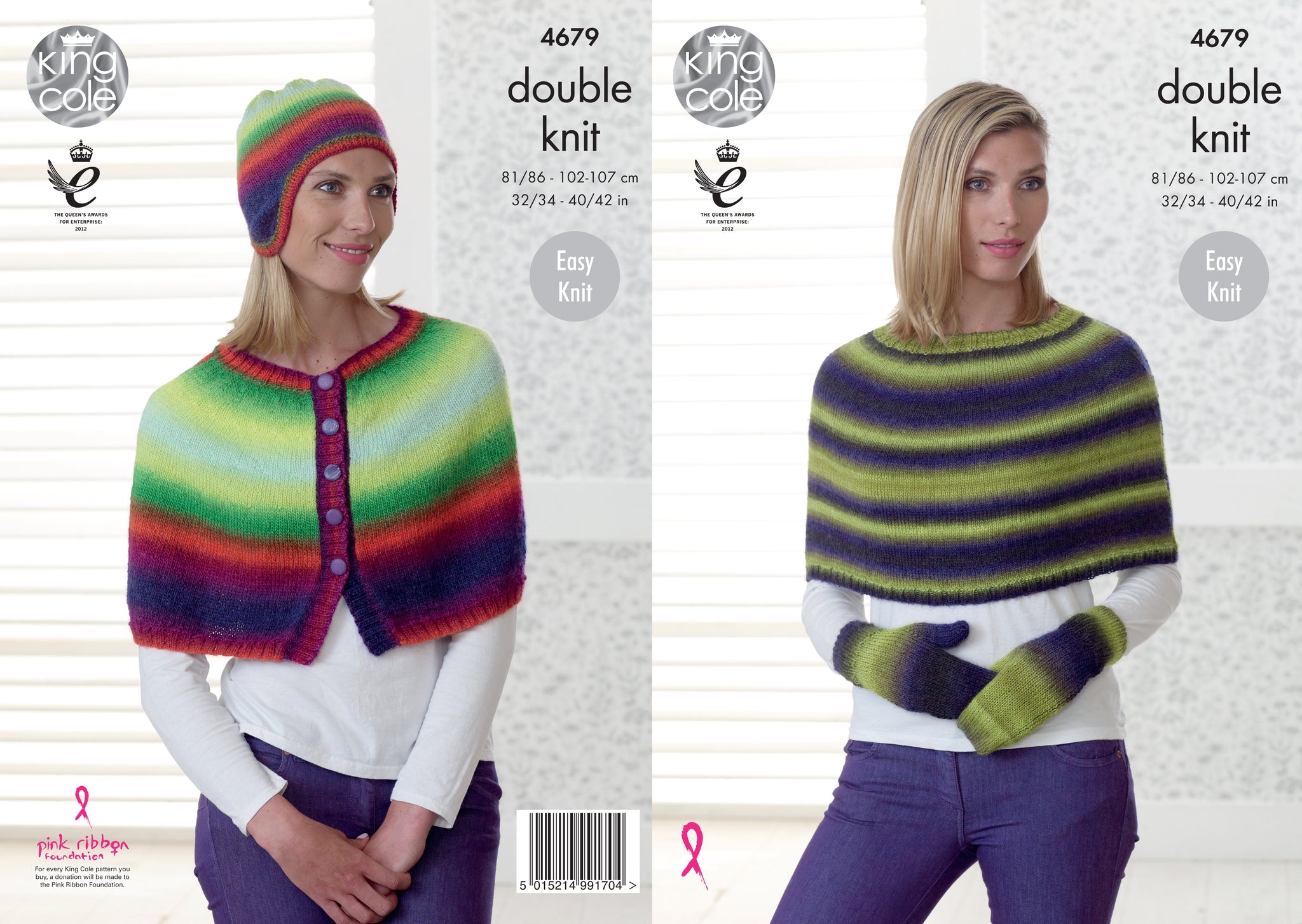 King Cole 4679: Riot DK: Ponocho, Cape Hat & Mittens