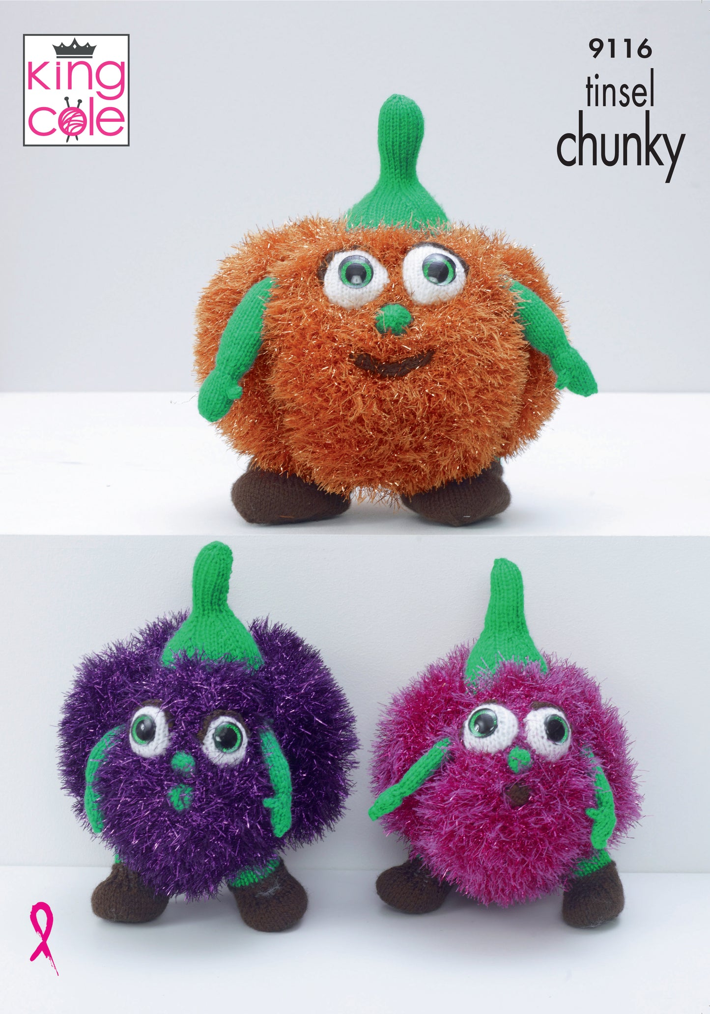 King Cole 9116 Pumpkins in Tinsel Chunky and Dolly mix DK leaflet