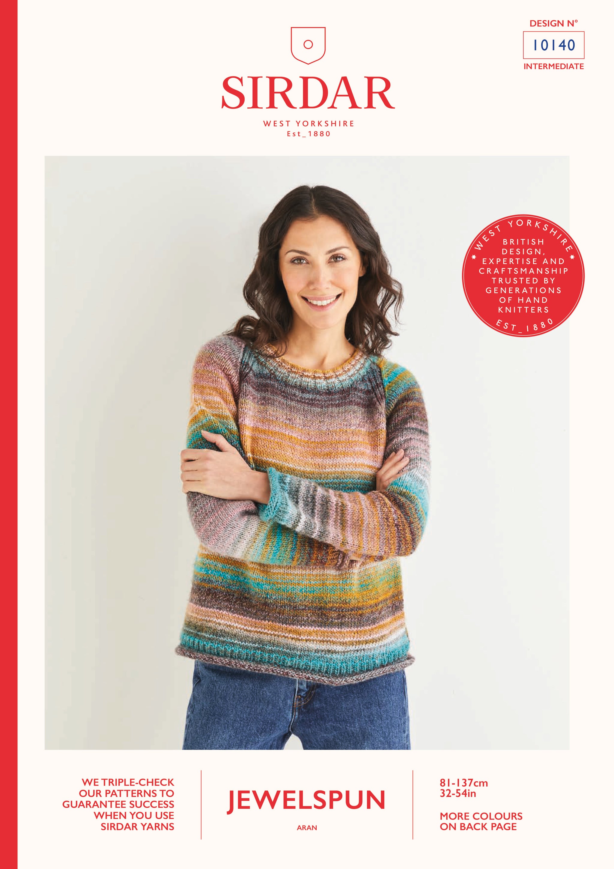 Sirdar 10140 Women’s Crew Neck Raglan Sweater in Jewelspun Leaflet