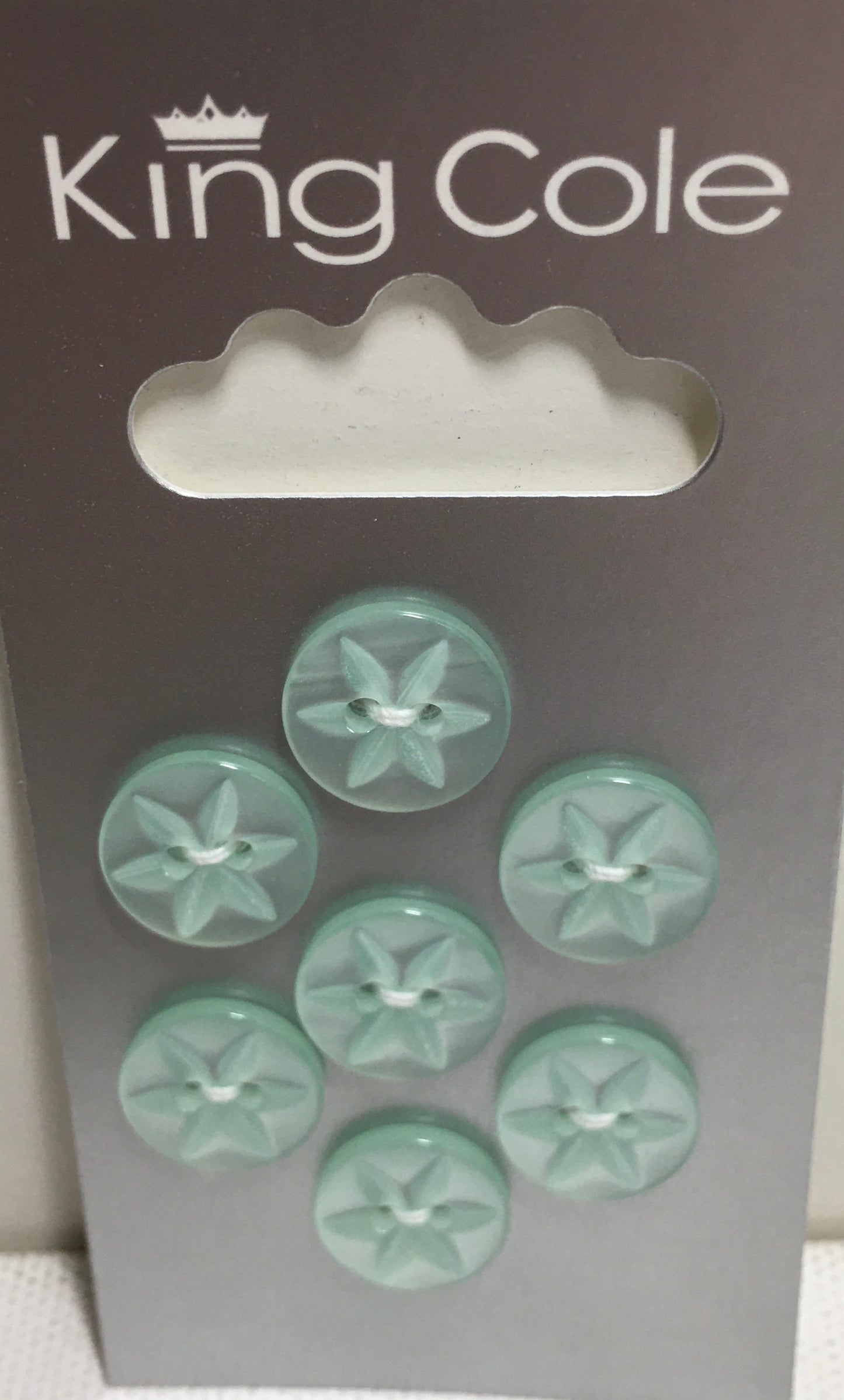 BUT064 Star Buttons: Mint Green Medium