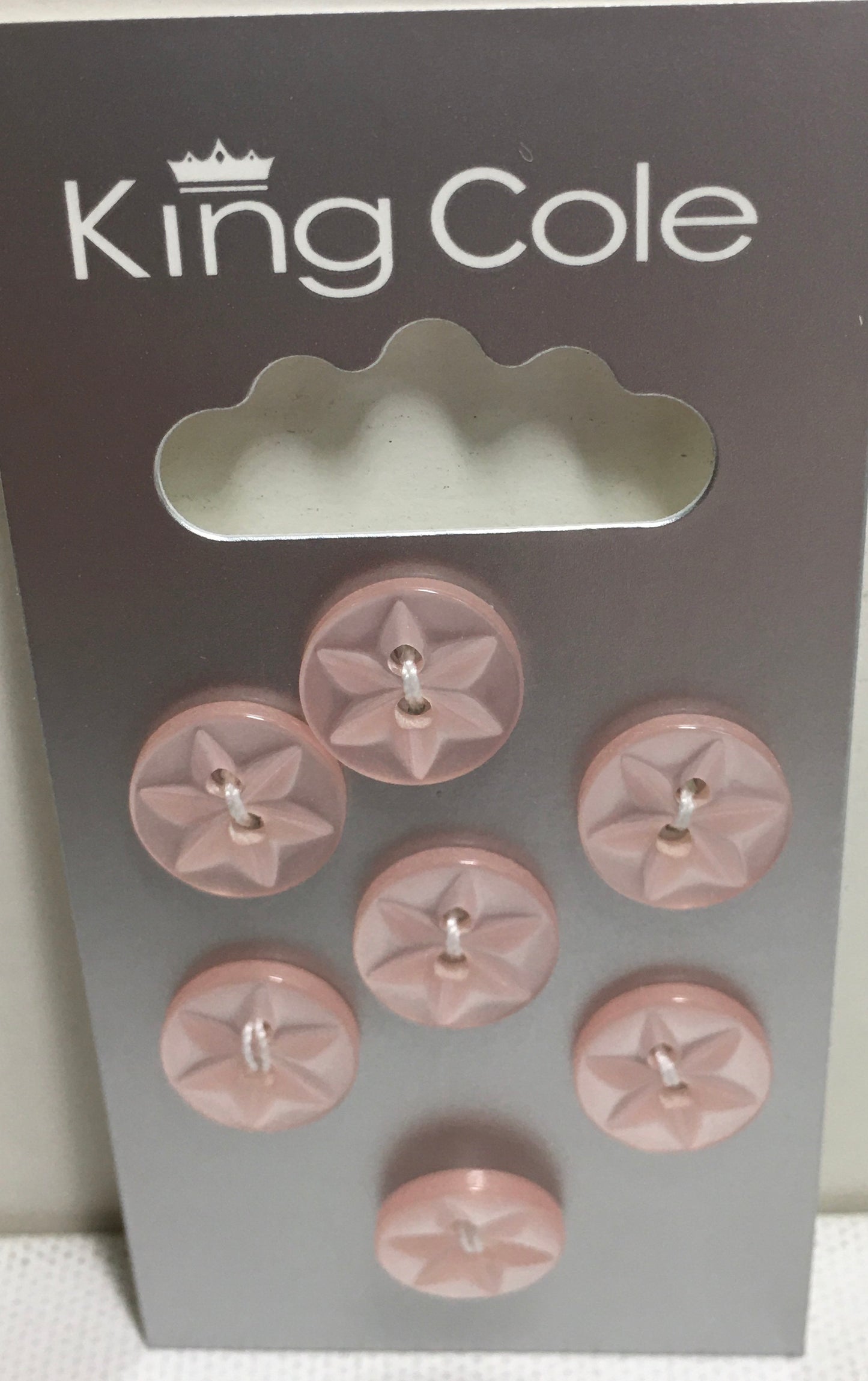 BUT037 Star Buttons: Pale Pink Medium