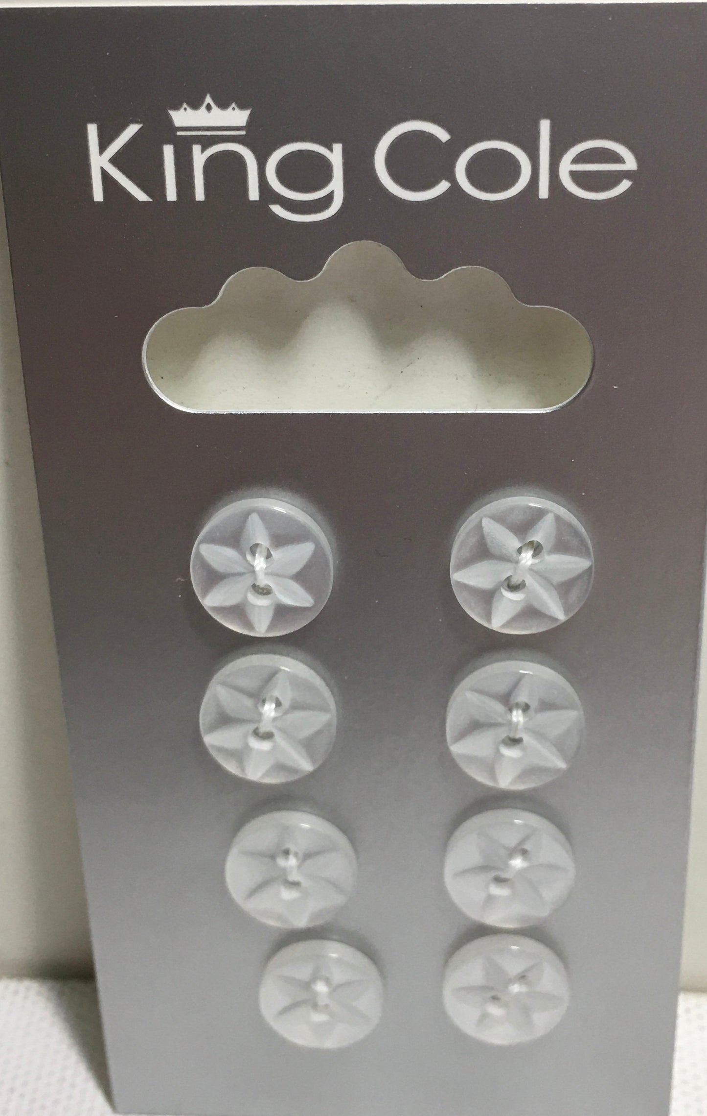BUT001 Star Buttons: White Small