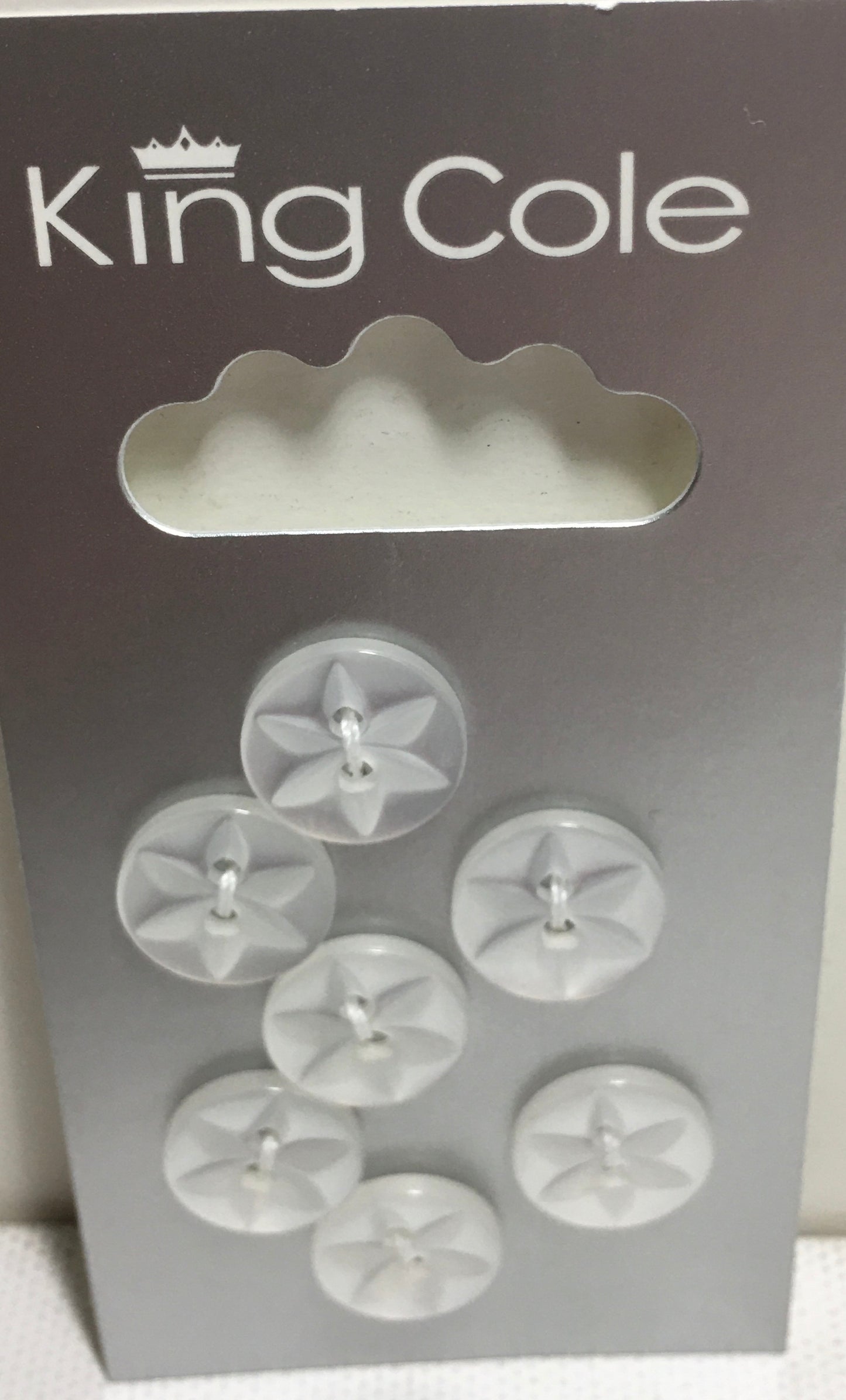 BUT002 Star Buttons: White Small