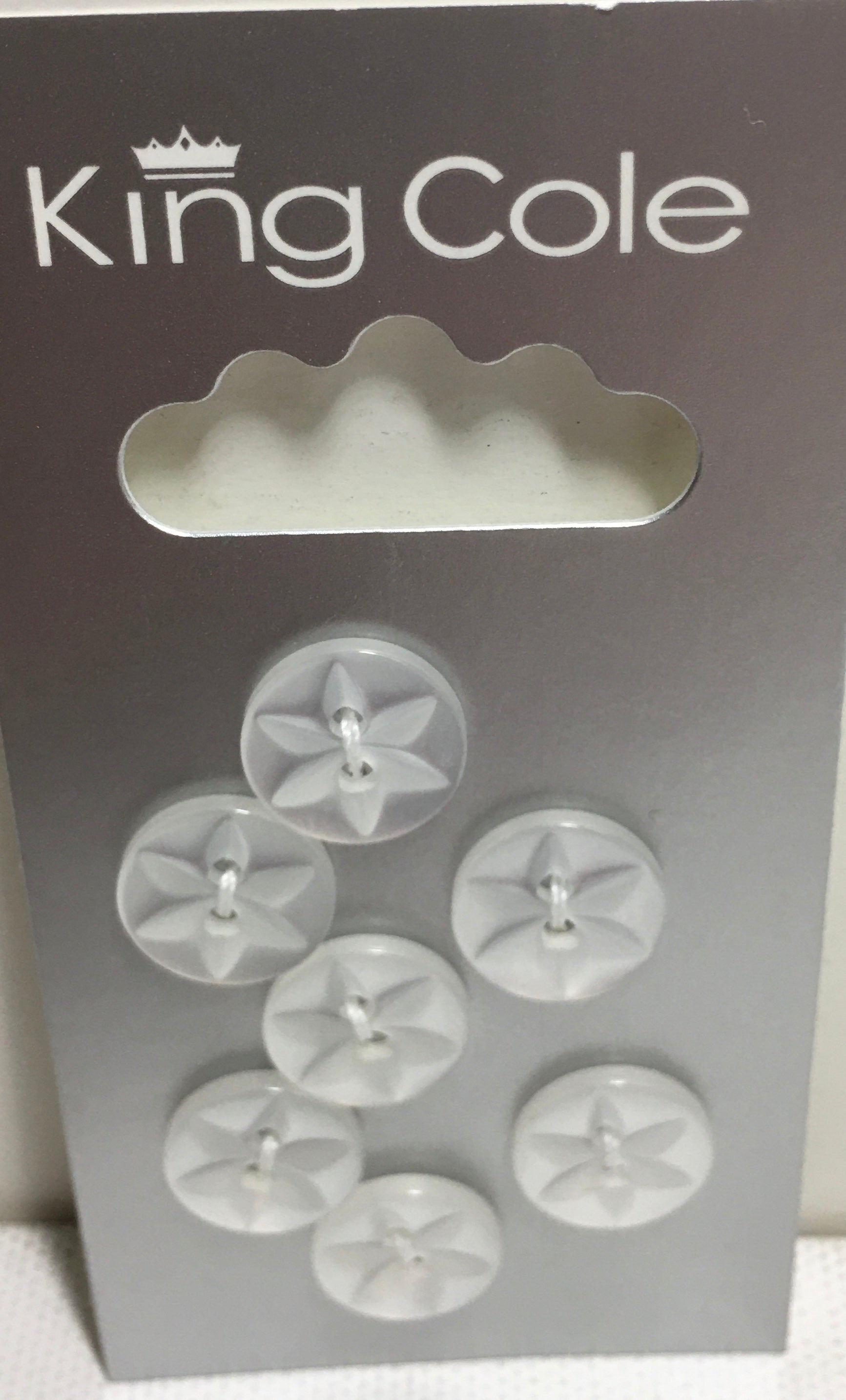 BUT002 Star Buttons: White Small