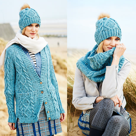 Stylecraft: 9554 Cardigan, Snood & Hat