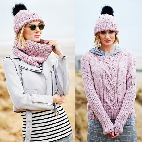 Stylecraft: 9555 Sweater, Cowl, Hat