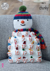 King Cole 4871 Snowman and Santa Advent Cushions in DK and Chunky Pattern