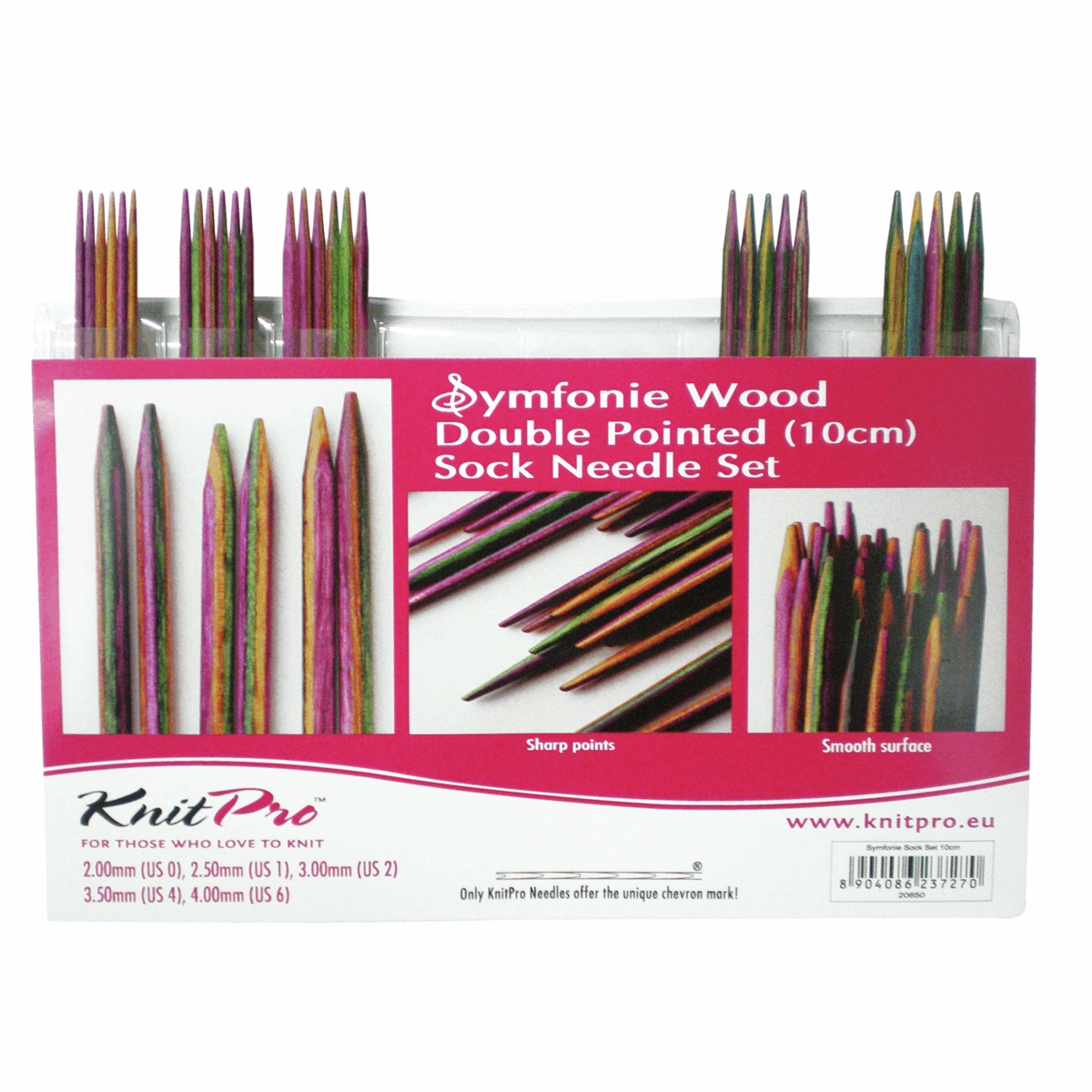 Knitting Pins: DPN: Set of Five: Sock Pin Kit: 10cm