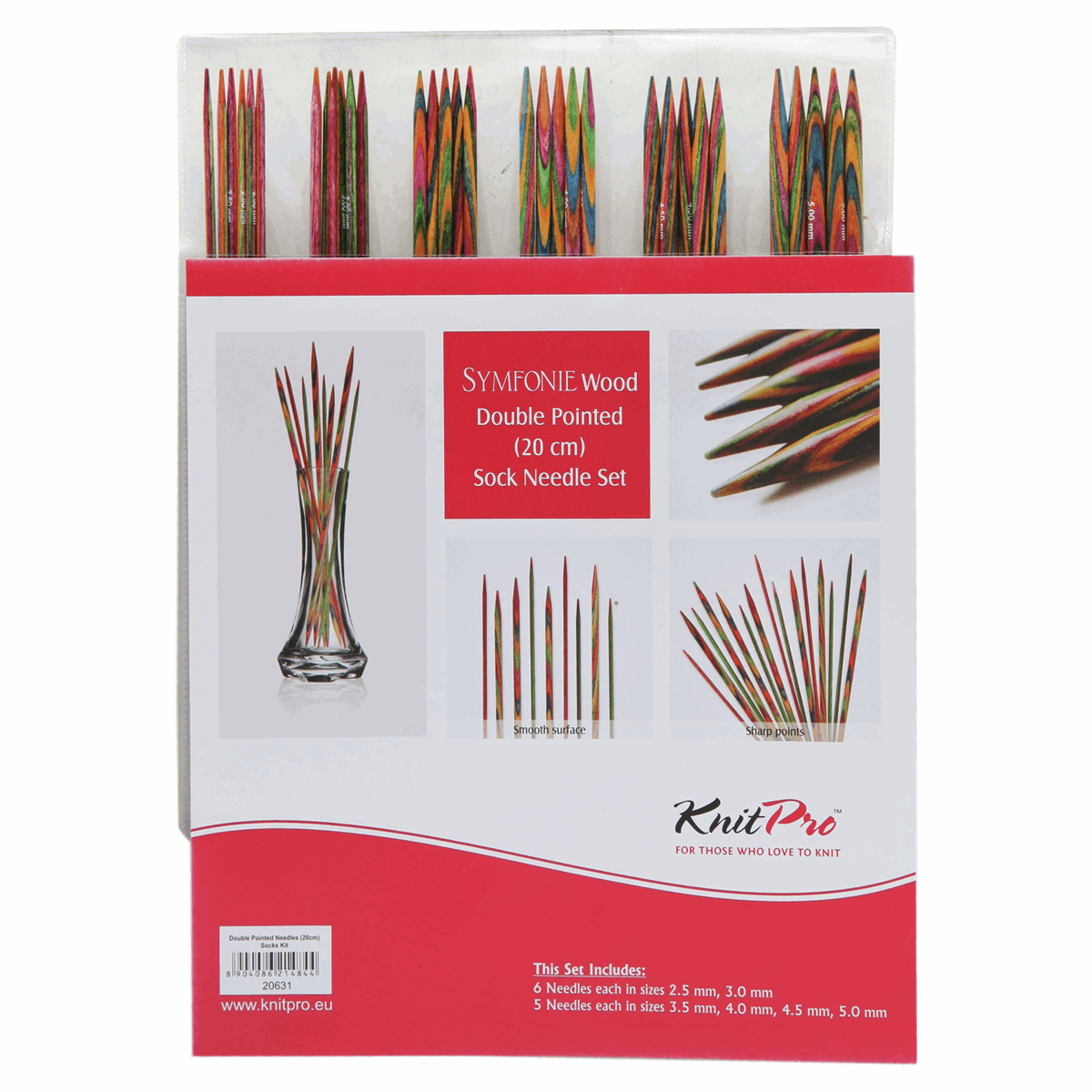 Knitting Pins: DPN: Set of Five: Sock Pin Kit: 20cm