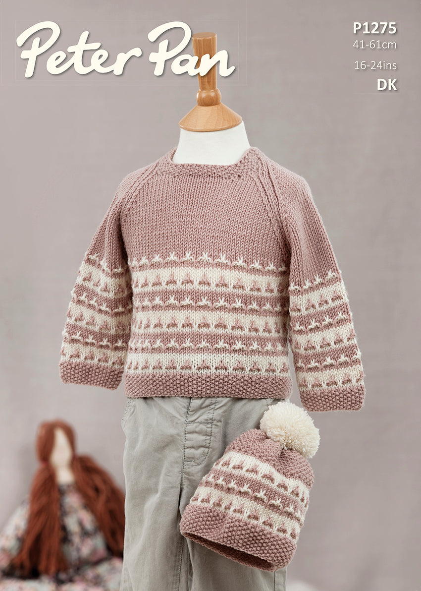 Wendy: Peter Pan DK P1275 Sweater with Hat (16-24) (Downloadable PDF)