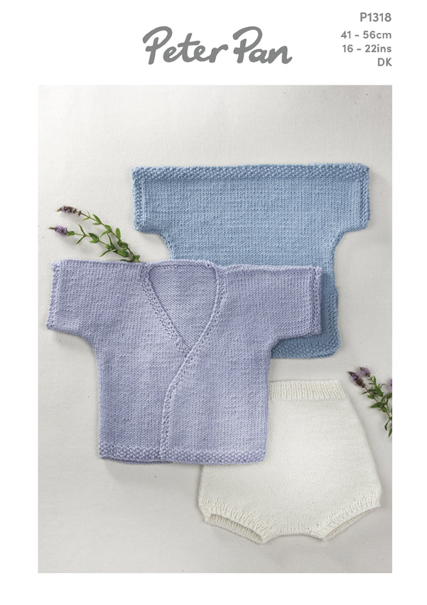 Wendy: Peter Pan 4ply - DK: P1318 Cardigan Vest And Pants