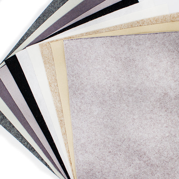 Felt Bundle 9” Square 10 different Colours Greys