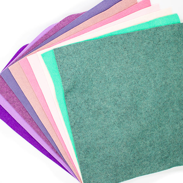 Felt Bundle 9” Square 10 different Colours