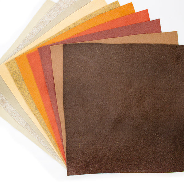 Felt Bundle 9” Square 10 different Colours Autumn