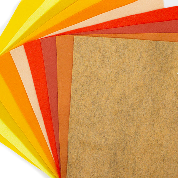 Felt Bundle 9” Square 10 different Colours Sunshine
