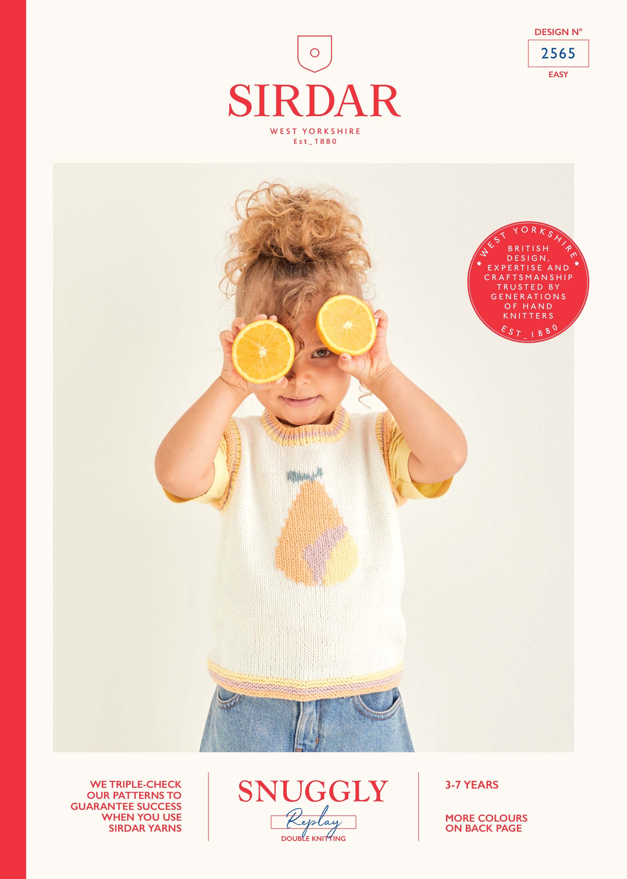 Sirdar Snuggly Replay DK Pattern 2565 Pear Sweater or Vest Top  3-7 Years