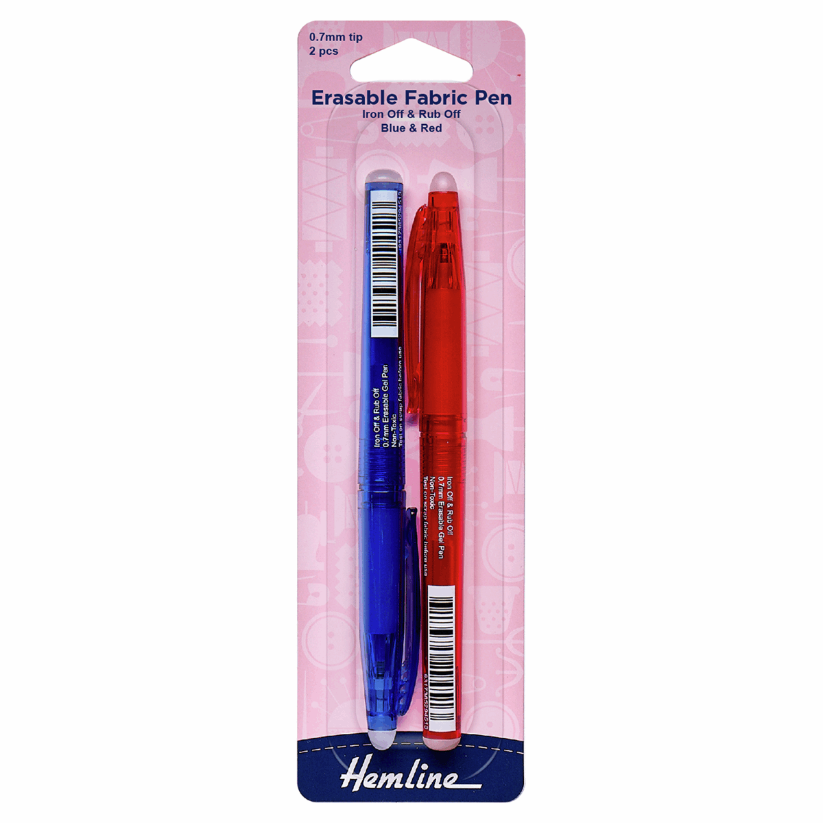 Pen: Fabric: Erasable