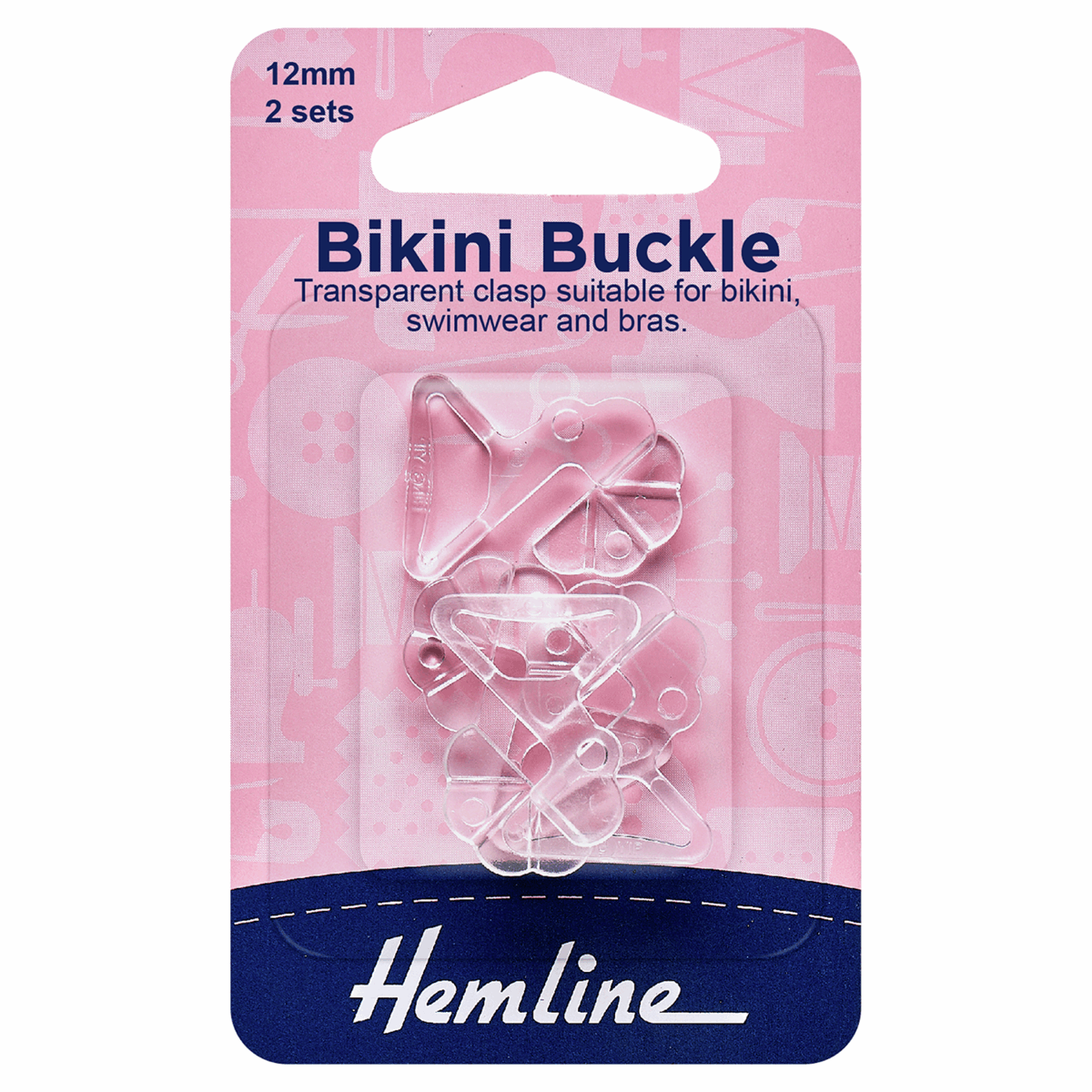 Bikini Buckle Clear 12mm
