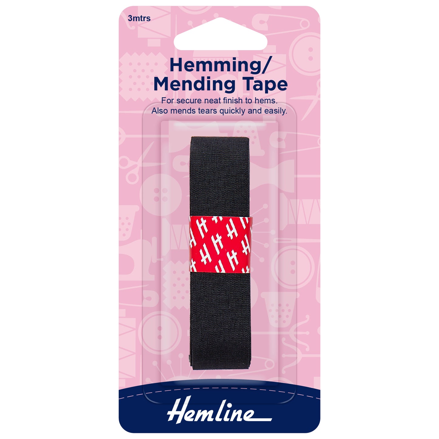 Hemming/Mending Iron on Tape Black 20mm x 3mts