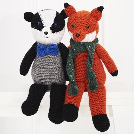 Stylecraft: 9665 Woodland Crochet Toys Fox and Badger