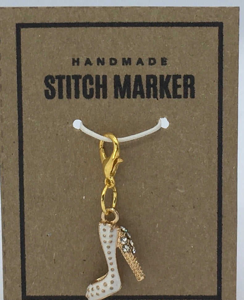 Shoe Handmade Stitch Marker - White