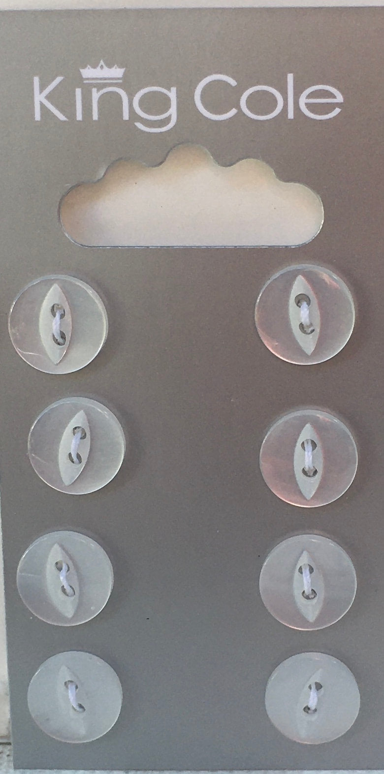 BUT005 White Fish Eye Button Small