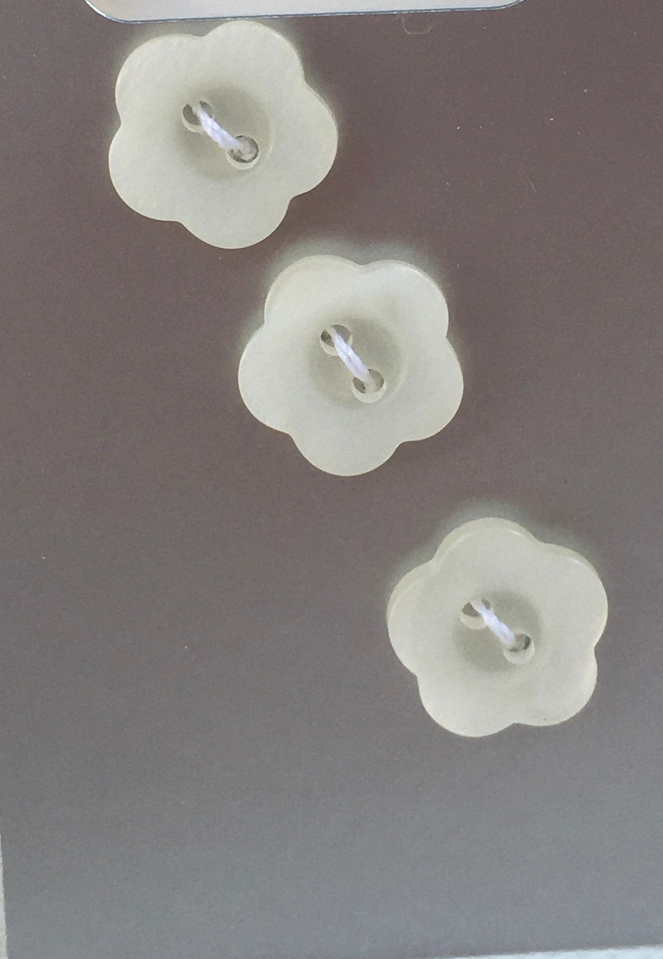 BUT013 Flower Buttons White Medium
