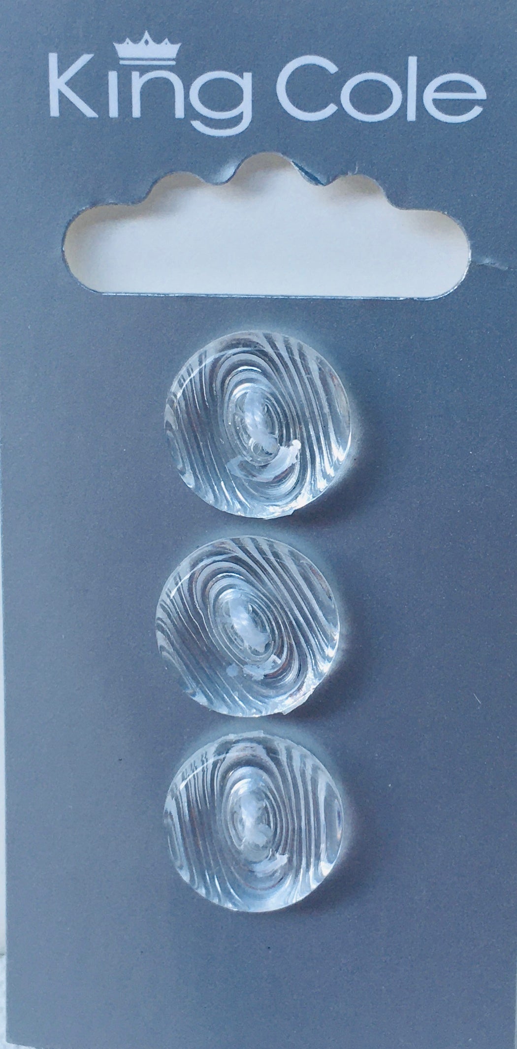 BUT018 Clear Round Rimmed Medium Buttons