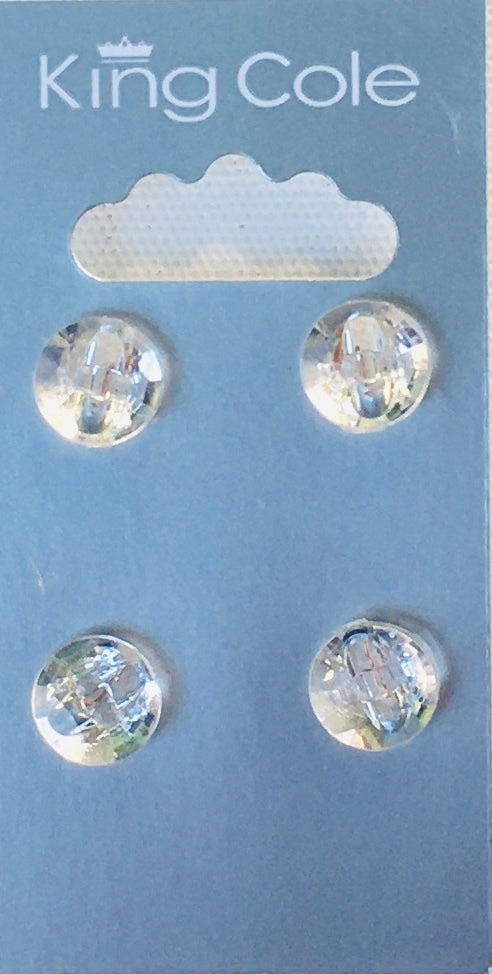 BUT020 Clear Small Domed Diamond Effect