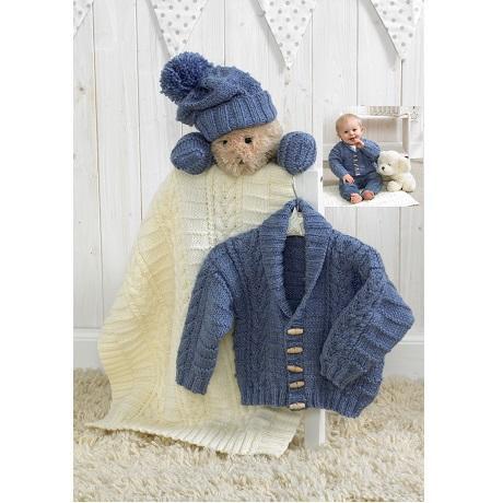 Stylecraft 4854 Aran Jacket and Blanket 12-22