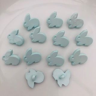 Bunny Shaped Button 17mm Pale Blue