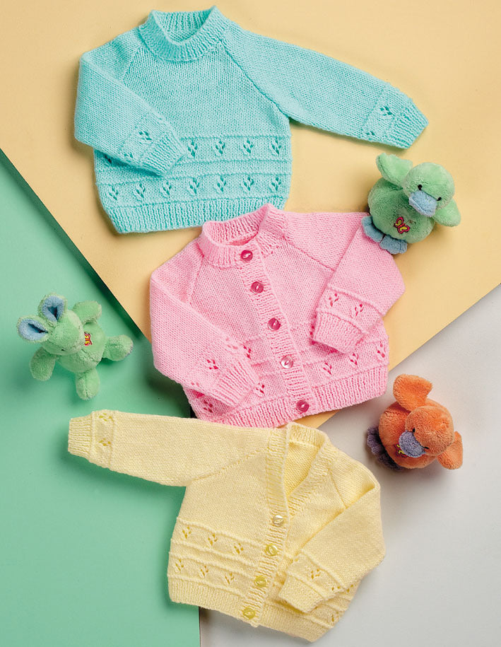 Stylecraft 8009 Baby Cardigans and Sweater in Wondersoft DK Pattern