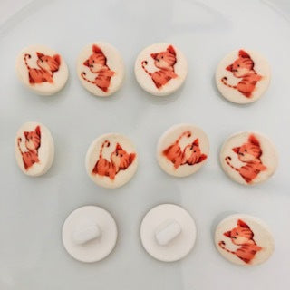 Ginger Cat Button 15mm Cream