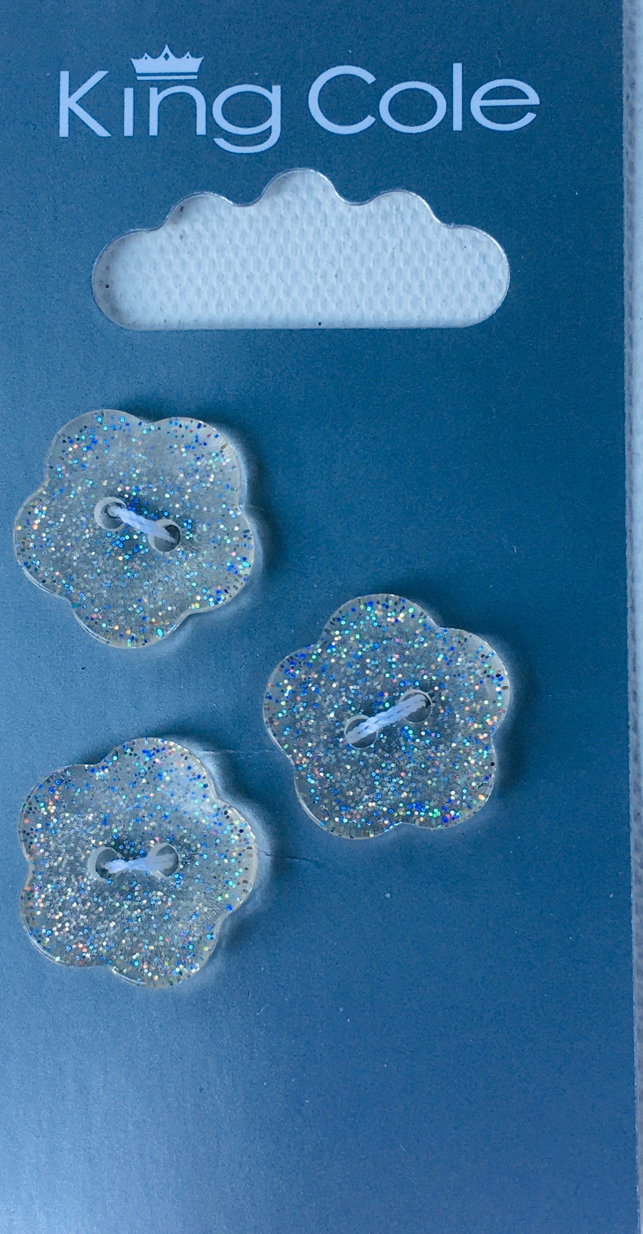 BUT028 Flower Buttons Glitter Medium