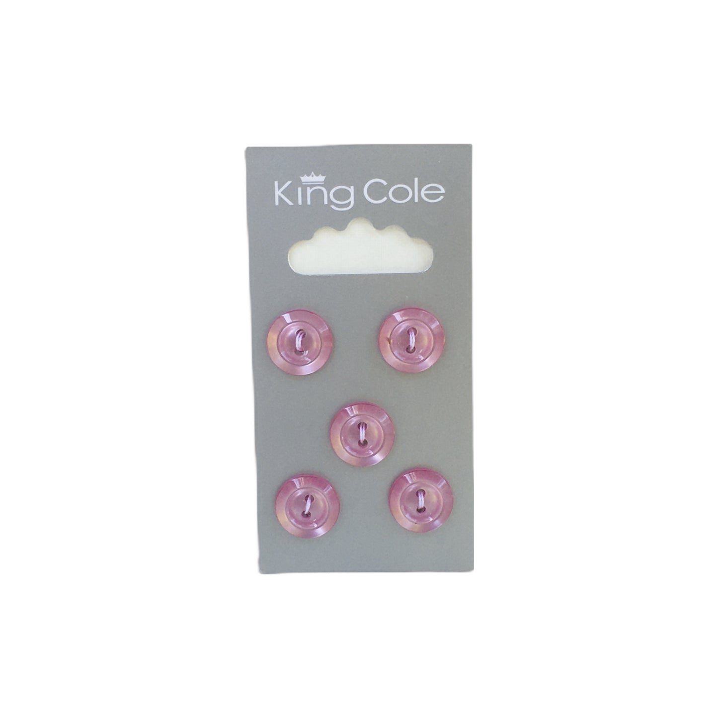 BUT046 Rimmed Round Button Pink Small