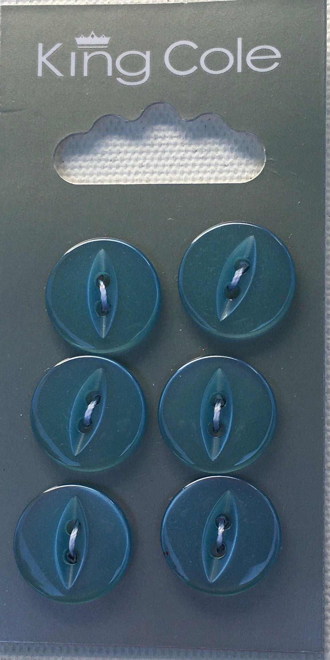 BUT071 Fisheyed Buttons Blue Medium
