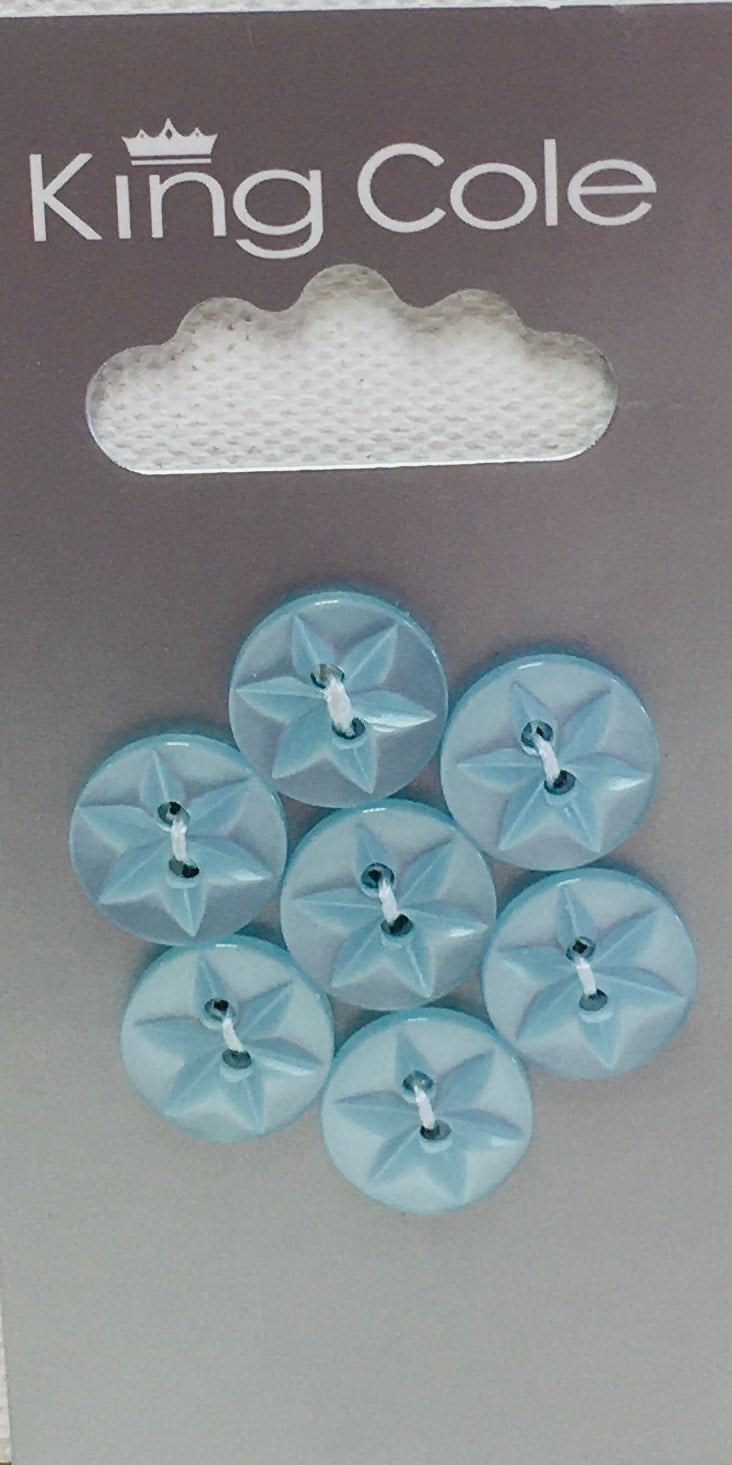 BUT076 Star Buttons: Blue Small