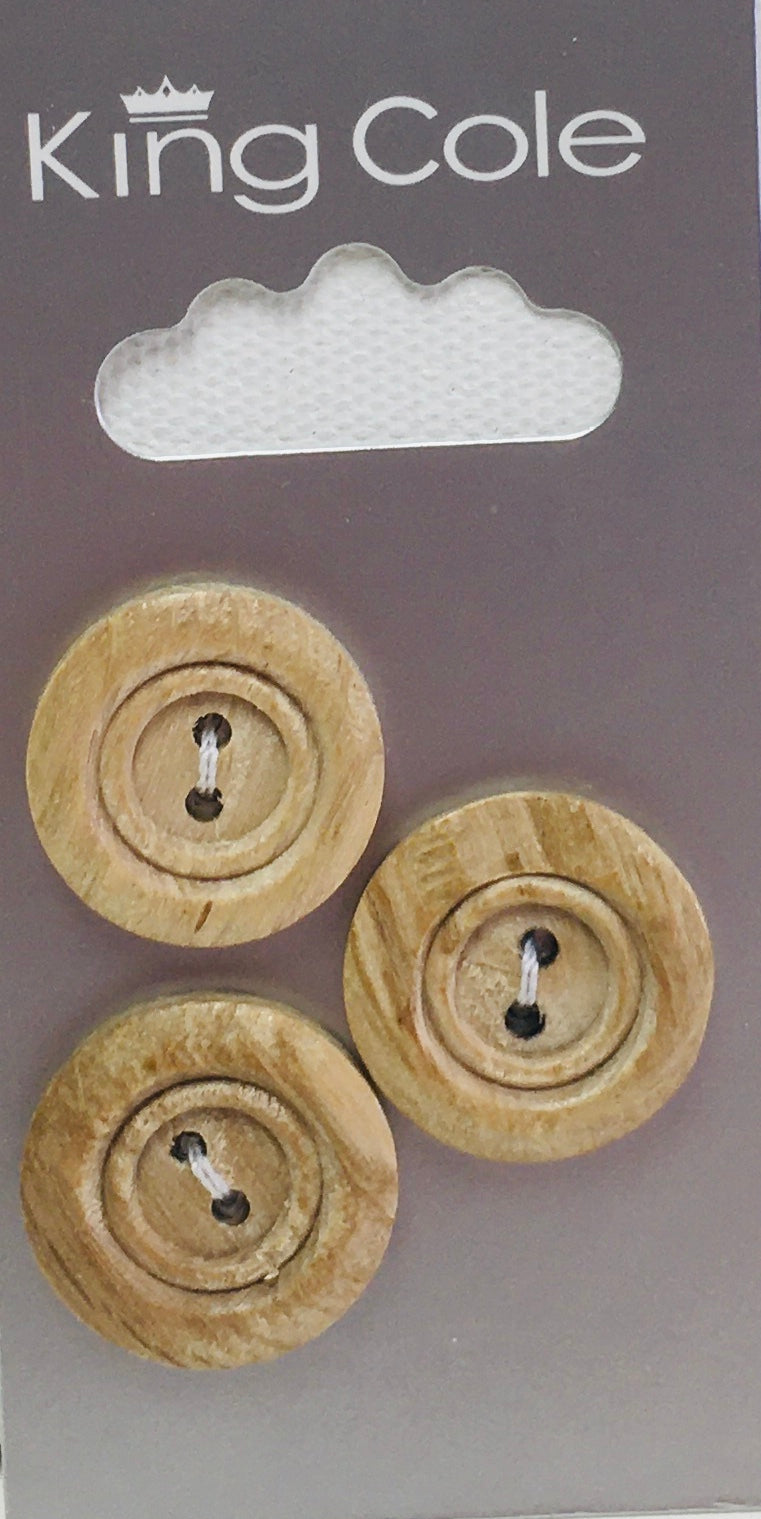 BUT098 Rimmed Round Buttons Wood Large