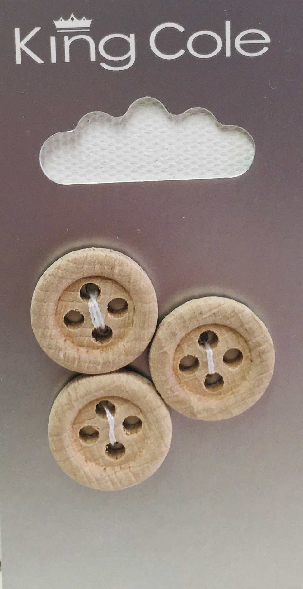 BUT099 Rimmed Round Buttons Wood Medium 4 hole