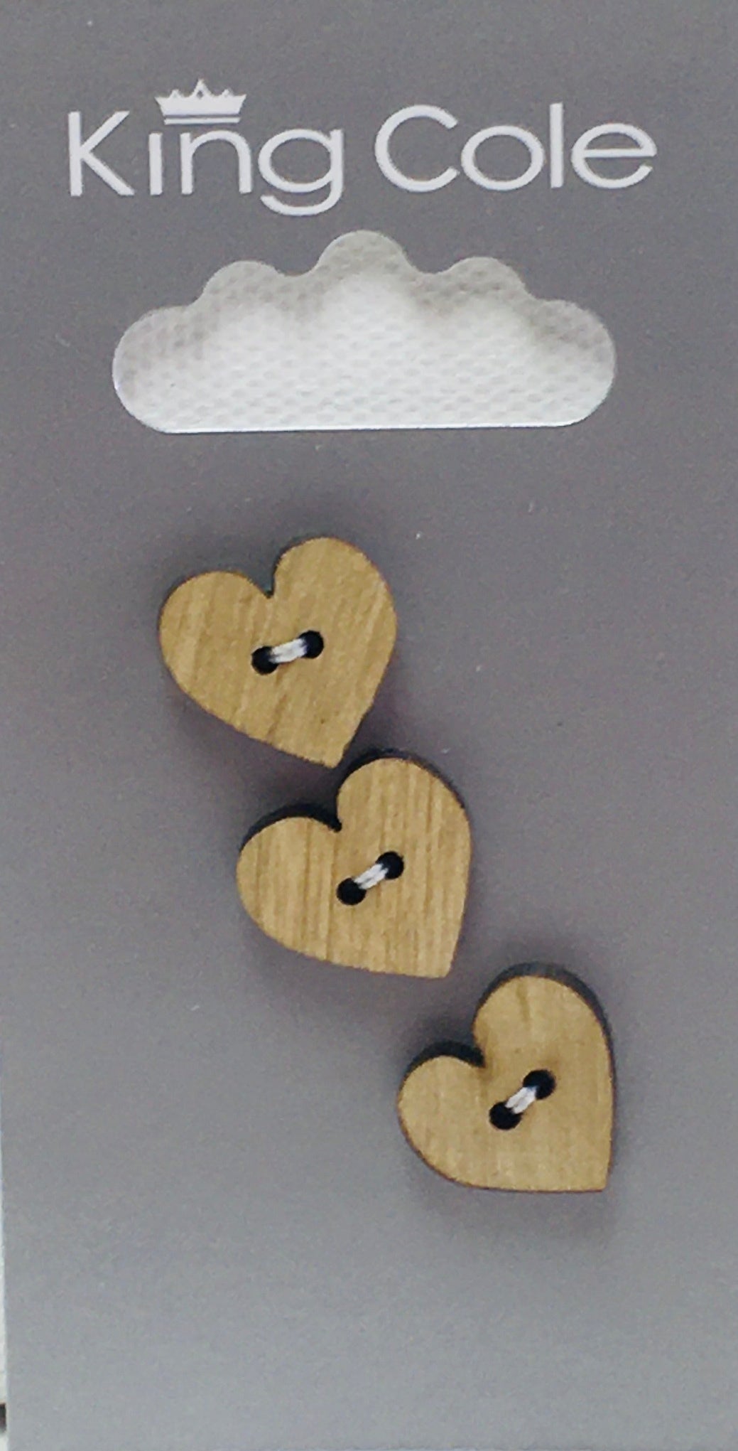 BUT103 Heart Shaped Buttons Wood Medium