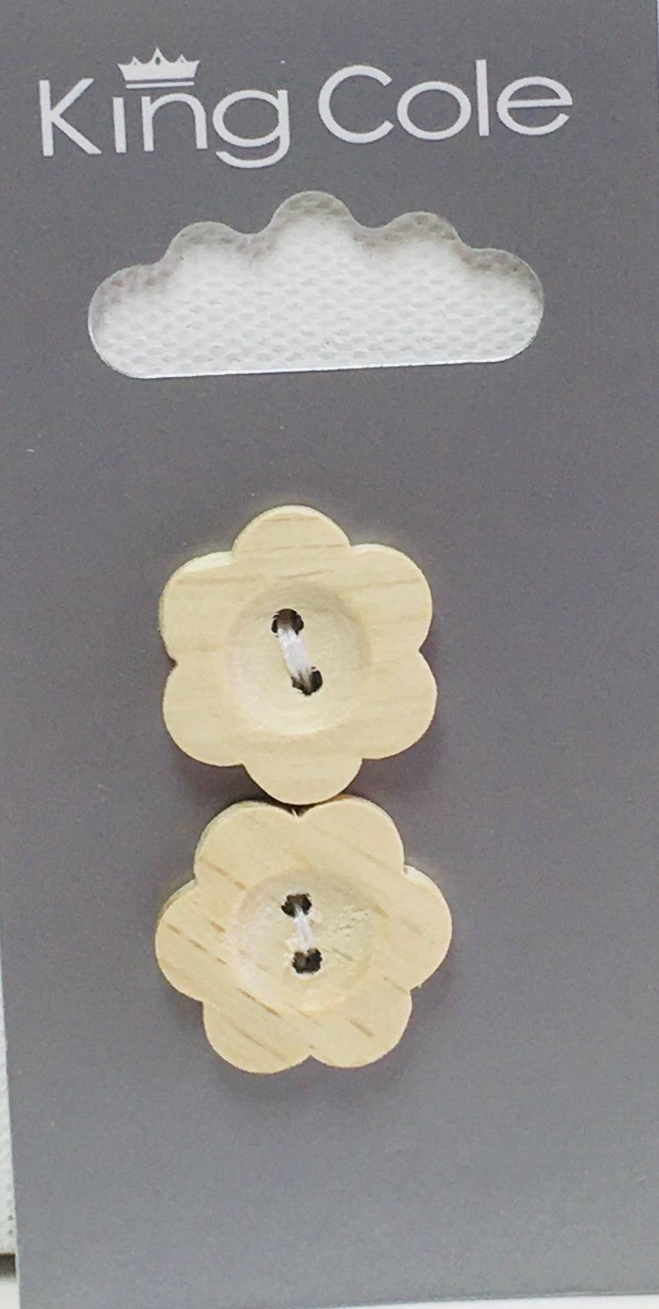 BUT104 Flower Buttons Wood Medium