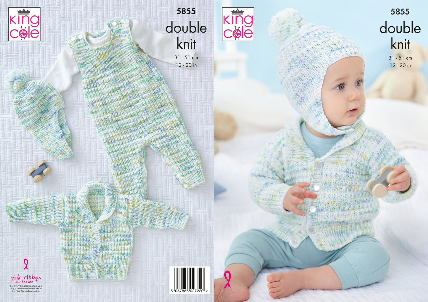 Baby Treasures DK 5855 Dungarees, Jacket and Hat Prem - 9-12 Months