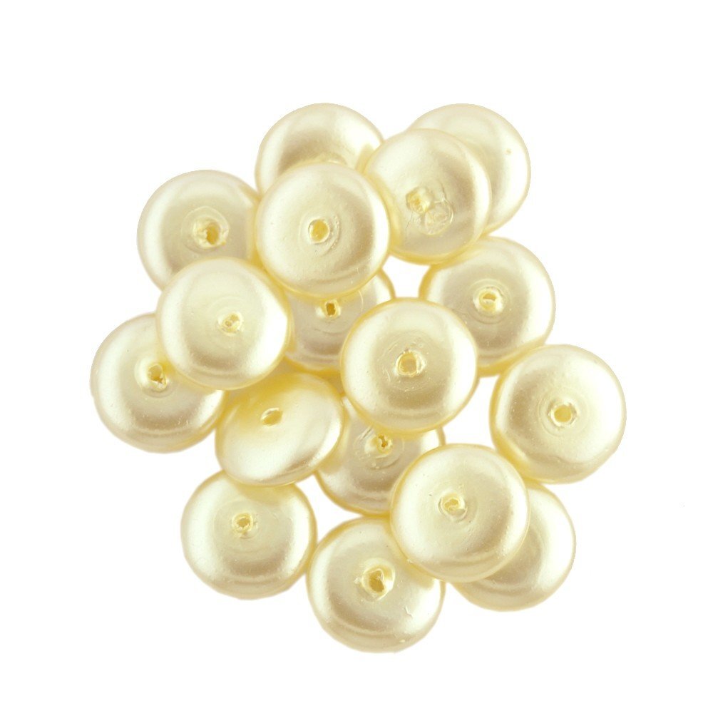 Gutermann Shaped Glass Pearl Beads 1500 Champagne Small Saucers